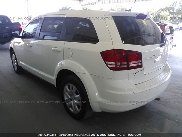 3C4PDCABXET218333 - 2014 DODGE JOURNEY SE WHITE photo 3