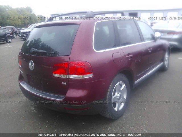 WVGBC77L34D062804 - 2004 VOLKSWAGEN TOUAREG 3.2 MAROON photo 4