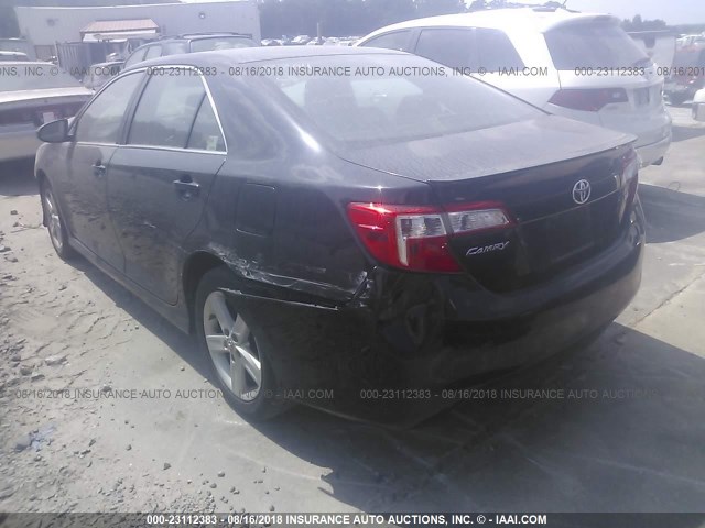 4T1BF1FKXDU298704 - 2013 TOYOTA CAMRY L/SE/LE/XLE BLACK photo 3