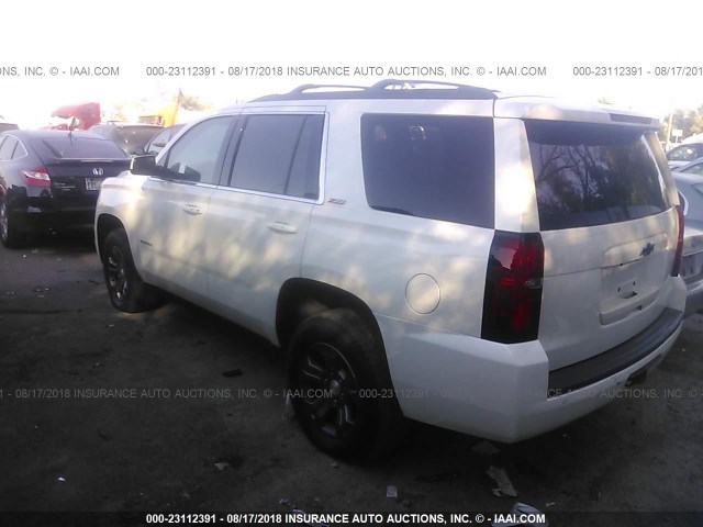 1GNSKBKC9FR679459 - 2015 CHEVROLET TAHOE K1500 LT WHITE photo 3