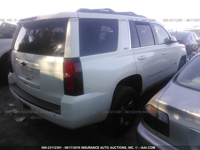 1GNSKBKC9FR679459 - 2015 CHEVROLET TAHOE K1500 LT WHITE photo 4