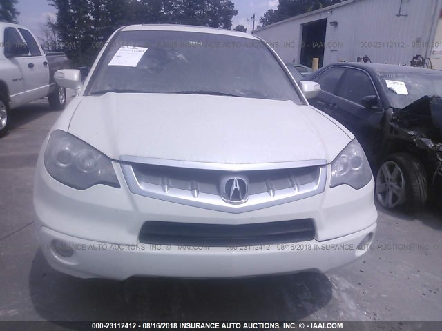 5J8TB185X8A016632 - 2008 ACURA RDX TECHNOLOGY WHITE photo 6