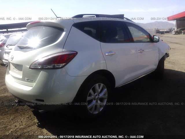 JN8AZ1MWXBW169137 - 2011 NISSAN MURANO S/SL/LE WHITE photo 4