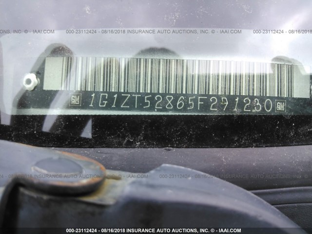 1G1ZT52865F291230 - 2005 CHEVROLET MALIBU LS SILVER photo 9