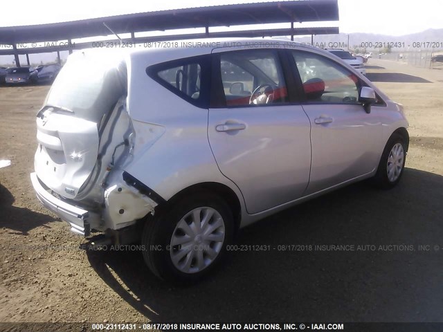 3N1CE2CP3EL431450 - 2014 NISSAN VERSA NOTE S/S PLUS/SV/SL SILVER photo 4