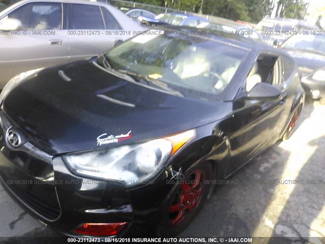 KMHTC6AD7DU106268 - 2013 HYUNDAI VELOSTER BLACK photo 2