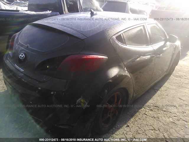 KMHTC6AD7DU106268 - 2013 HYUNDAI VELOSTER BLACK photo 4