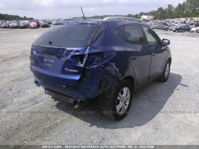 KM8JU3AC2AU092155 - 2010 HYUNDAI TUCSON BLUE photo 4