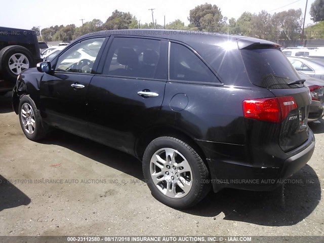 2HNYD28699H501225 - 2009 ACURA MDX TECHNOLOGY BLACK photo 3