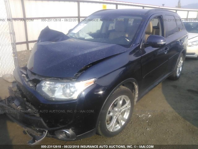 JA4AZ3A31FZ008627 - 2015 MITSUBISHI OUTLANDER SE Dark Blue photo 2