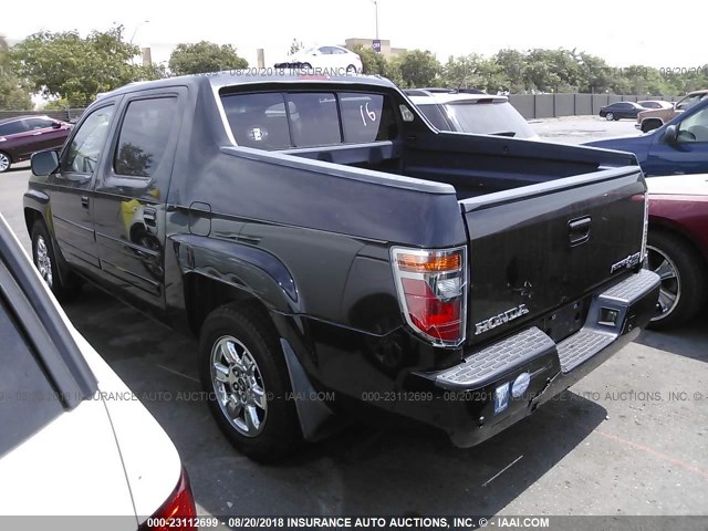 2HJYK16526H549186 - 2006 HONDA RIDGELINE RTL BLACK photo 3