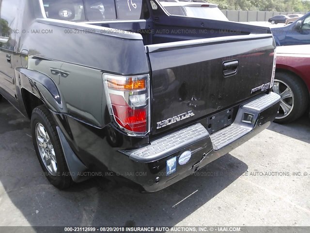 2HJYK16526H549186 - 2006 HONDA RIDGELINE RTL BLACK photo 6