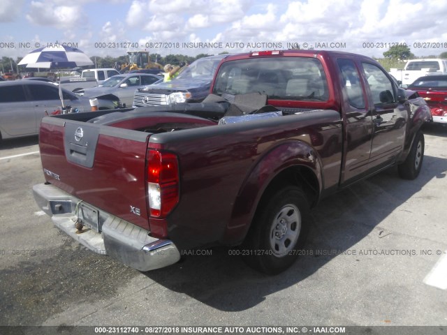 1N6BD06T38C437108 - 2008 NISSAN FRONTIER KING CAB XE/KING CAB SE RED photo 4