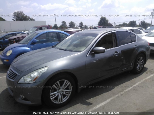 JN1DV6AP7BM600076 - 2011 INFINITI G25 JOURNEY GRAY photo 2