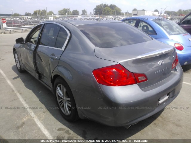 JN1DV6AP7BM600076 - 2011 INFINITI G25 JOURNEY GRAY photo 3