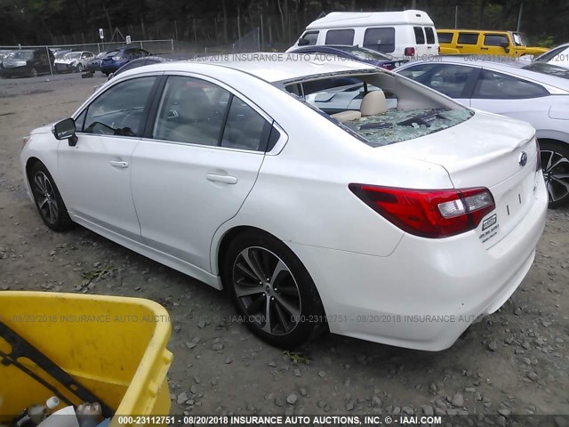 4S3BNAN68F3032859 - 2015 SUBARU LEGACY 2.5I LIMITED WHITE photo 3