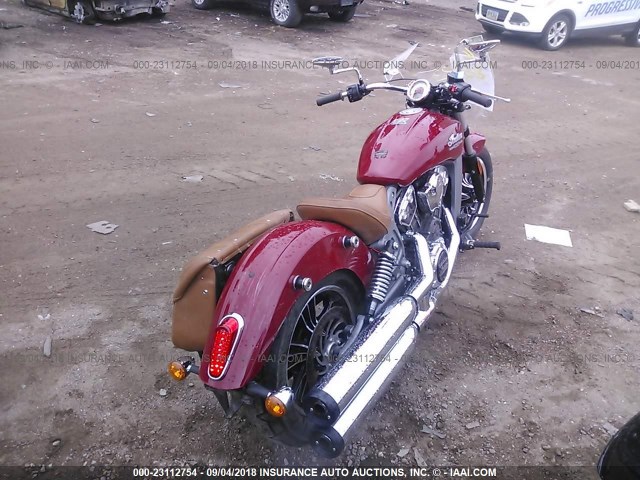 56KMSB006G3108231 - 2016 INDIAN MOTORCYCLE CO. SCOUT RED photo 4