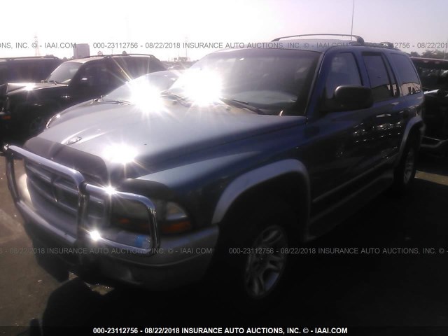 1B8HS58Z92F155686 - 2002 DODGE DURANGO SLT PLUS BLUE photo 2