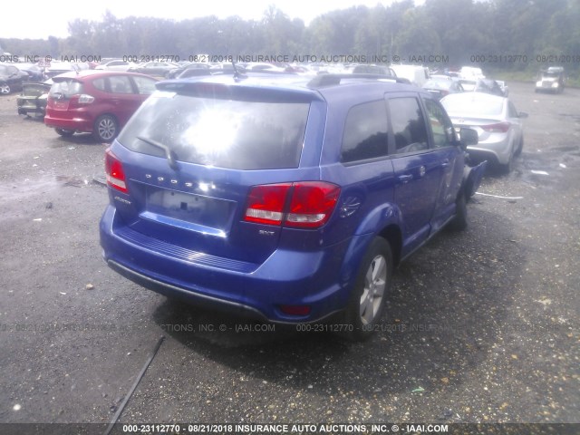 3C4PDCBB6CT394257 - 2012 DODGE JOURNEY SXT BLUE photo 4