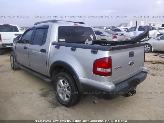 1FMEU31K57UA09495 - 2007 FORD EXPLORER SPORT TR XLT SILVER photo 3