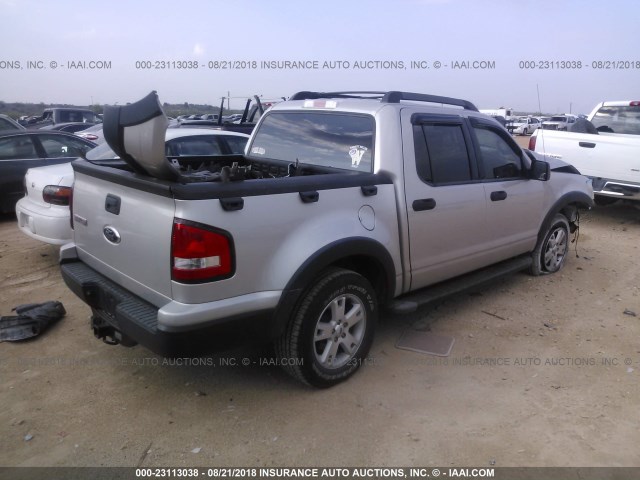 1FMEU31K57UA09495 - 2007 FORD EXPLORER SPORT TR XLT SILVER photo 4