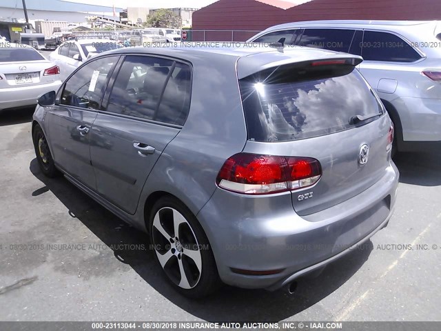 WVWGV7AJ2CW210553 - 2012 VOLKSWAGEN GTI GRAY photo 3