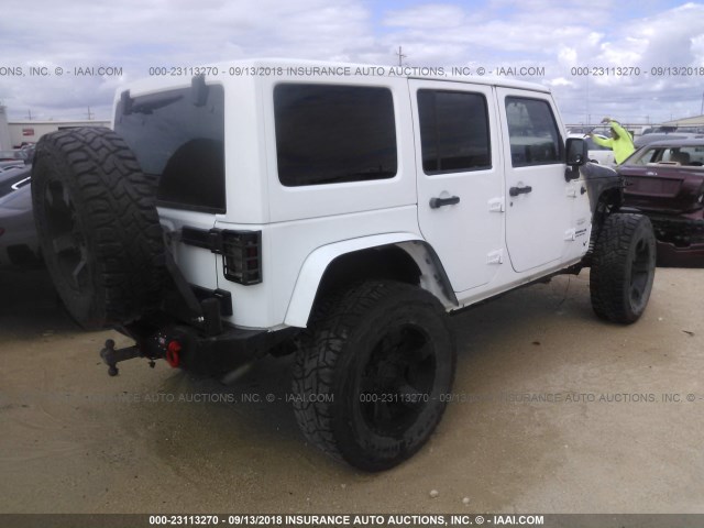 1C4BJWEG1FL642720 - 2015 JEEP WRANGLER UNLIMITE SAHARA WHITE photo 4