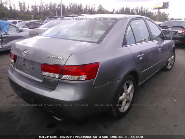 5NPEU46F16H028754 - 2006 HYUNDAI SONATA GLS/LX GRAY photo 4