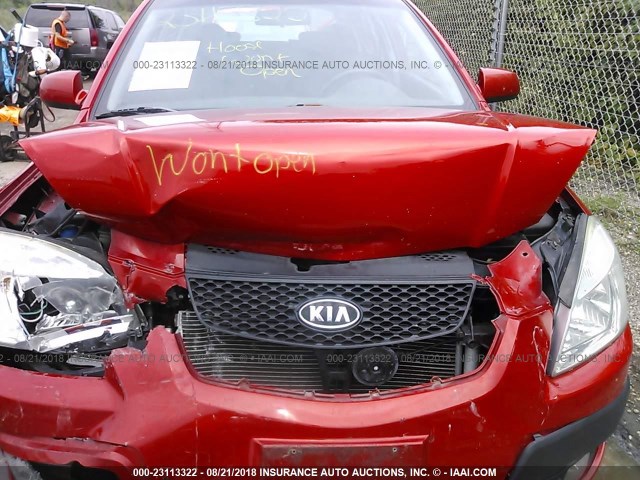 KNADE163566083759 - 2006 KIA RIO 5 RED photo 10