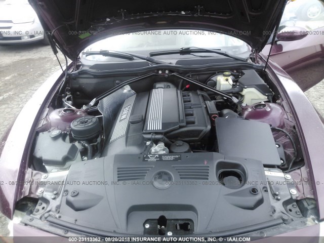 4USBT53564LT25755 - 2004 BMW Z4 3.0 BURGUNDY photo 10