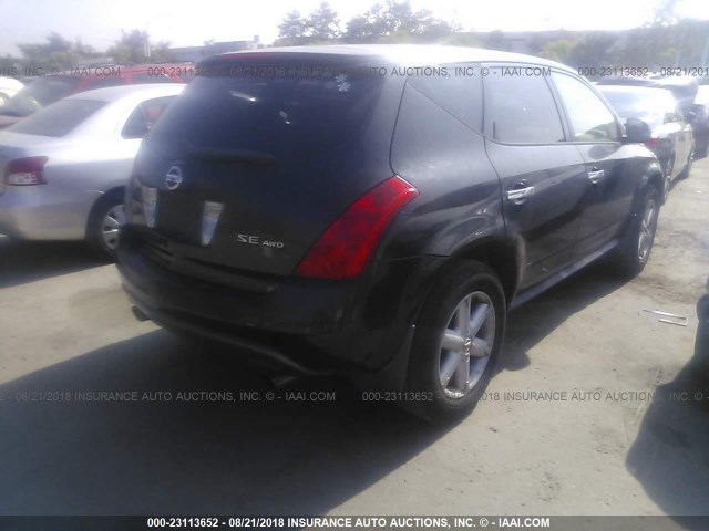 JN8AZ08W13W225374 - 2003 NISSAN MURANO SL/SE BLACK photo 4