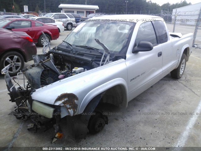 1B7GL32N92S506126 - 2002 DODGE DAKOTA SPORT/RT SILVER photo 2