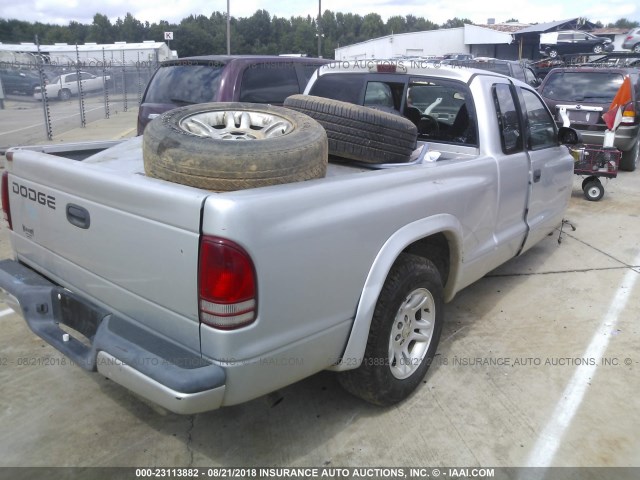 1B7GL32N92S506126 - 2002 DODGE DAKOTA SPORT/RT SILVER photo 4