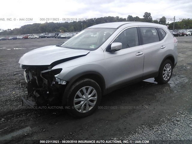 KNMAT2MV7FP536098 - 2015 NISSAN ROGUE S/SL/SV SILVER photo 2