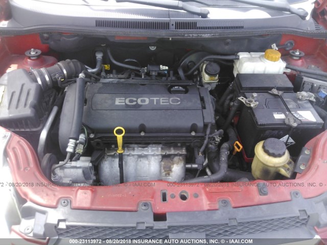 KL1TD5DE2BB152526 - 2011 CHEVROLET AVEO LS/LT წითელი ფოტო 10