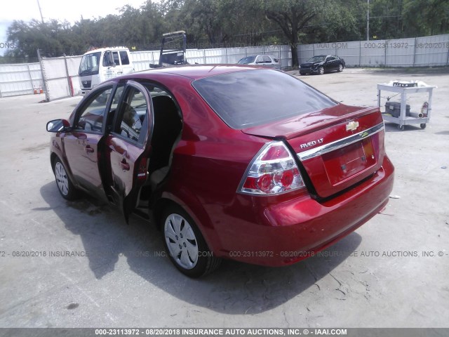 KL1TD5DE2BB152526 - 2011 CHEVROLET AVEO LS/LT წითელი ფოტო 3