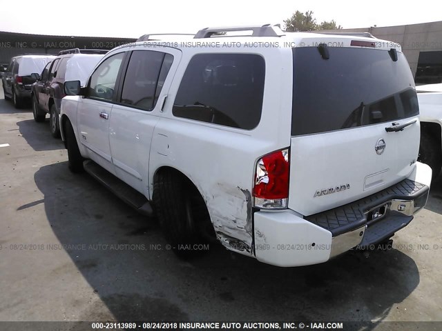 5N1BA08C67N705415 - 2007 NISSAN ARMADA SE/LE WHITE photo 3