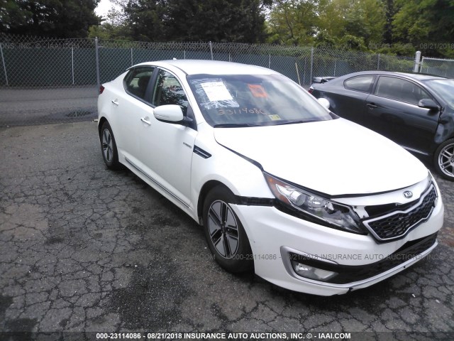 KNAGM4AD1D5046065 - 2013 KIA OPTIMA HYBRID WHITE photo 1