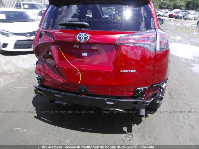 JTMYFREVXGJ065405 - 2016 TOYOTA RAV4 LIMITED RED photo 6