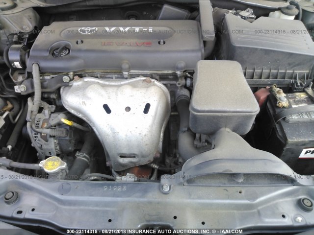 4T1BE46K58U781947 - 2008 TOYOTA CAMRY CE/LE/XLE/SE GRAY photo 10