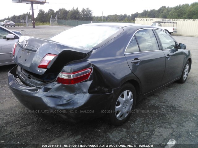 4T1BE46K58U781947 - 2008 TOYOTA CAMRY CE/LE/XLE/SE GRAY photo 4