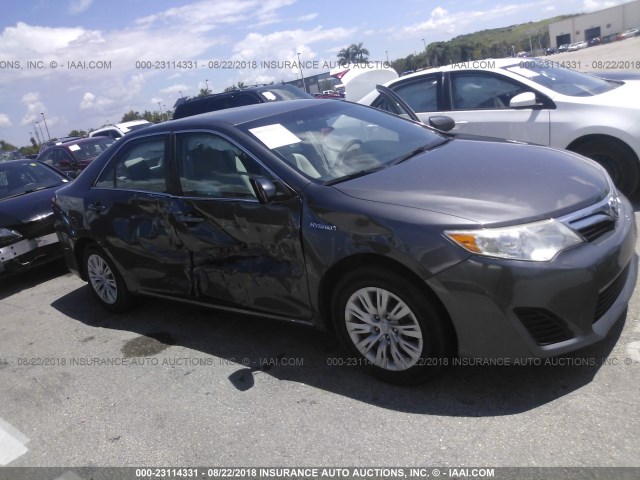 4T1BD1FK9EU123612 - 2014 TOYOTA CAMRY HYBRID/LE/XLE GRAY photo 6