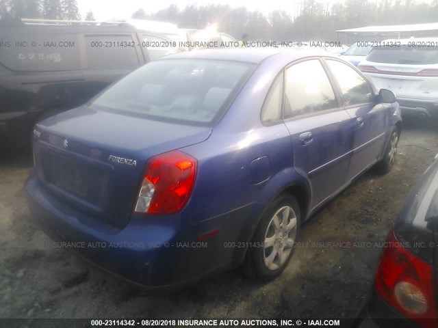 KL5JD52Z44K971794 - 2004 SUZUKI FORENZA S BLUE photo 4