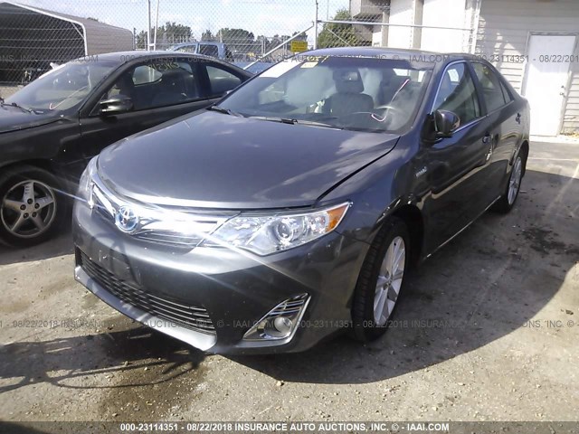 4T1BD1FK9DU068674 - 2013 TOYOTA CAMRY HYBRID/LE/XLE GRAY photo 2