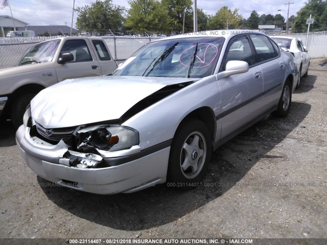 2G1WF52E549209978 - 2004 CHEVROLET IMPALA SILVER photo 2