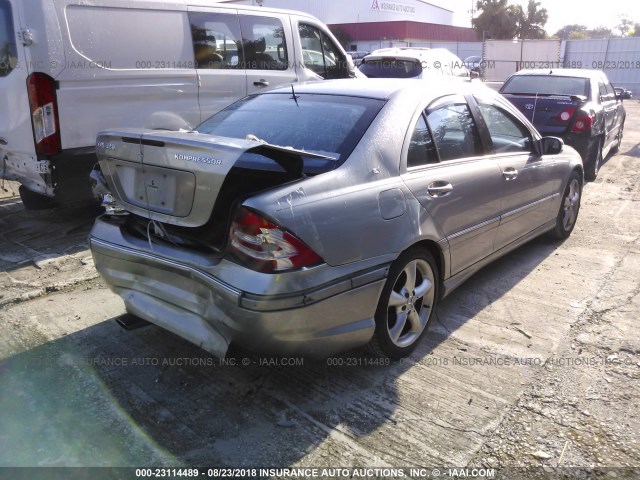 WDBRF40J85F683316 - 2005 MERCEDES-BENZ C 230K SPORT SEDAN GRAY photo 4