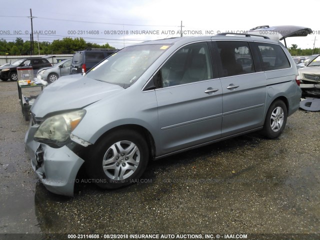 5FNRL38646B085055 - 2006 HONDA ODYSSEY EXL BLUE photo 2
