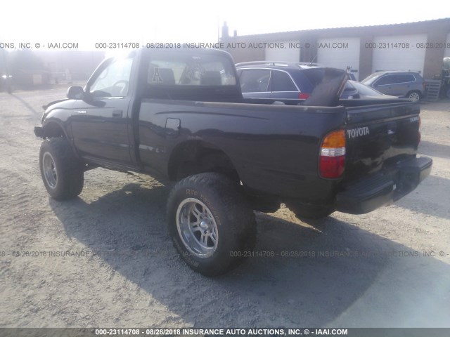 5TEPM62N72Z119603 - 2002 TOYOTA TACOMA BLACK photo 3