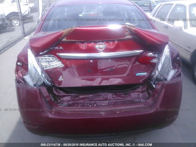 3N1AB7AP8EL691987 - 2014 NISSAN SENTRA S/SV/SR/SL RED photo 6