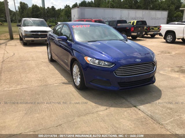 3FA6P0LU9GR368553 - 2016 FORD FUSION SE HYBRID BLUE photo 1